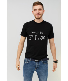 Футболка MEMO мужская черная принт "Ready to fly"