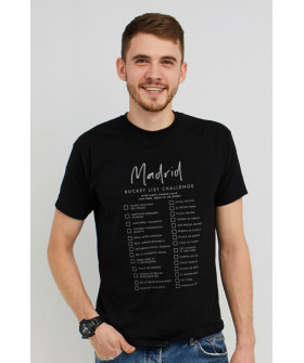 Футболка MEMO мужская черная "Madrid. Bucket list challenge"