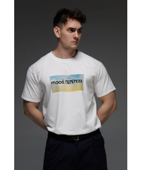 Футболка Aspirine мужская белая патриотическая "mood: ПОБЕДА"