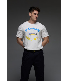 Футболка Aspirine мужская белая "Ukraine will win"