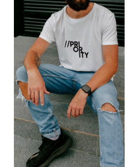 Футболка Ctrl+ мужская белая "//priority"