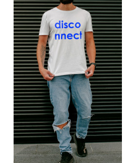 Футболка Ctrl+ мужская белая "disconnect"