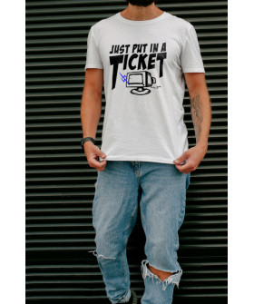 Футболка Ctrl+ мужская белая "Just put in a ticket"