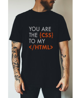 Футболка чорна чоловіча Ctrl+ "You are the {css} to my </html>"