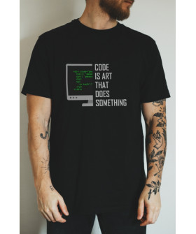 Футболка черная мужская Ctrl+ "Code is art that does something"