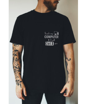 Футболка черная мужская Ctrl+ "Touch my computer & I will Ctrl X you"