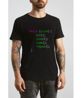 Футболка черная мужская Ctrl+ "while (alive)"
