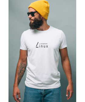 Футболка белая мужская Ctrl+ "Linux. <__it all starts here"
