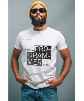 Футболка белая мужская Ctrl+ "Programmer"