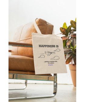 Эко-сумка шопер MEMO натуральный "Happiness is... " 
