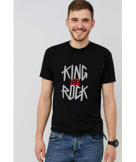 Футболка MEMO мужская черная принт "King of Rock"