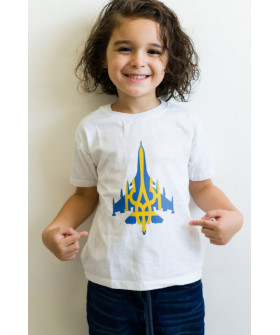 Футболка Young&Free дитяча патріотична біла