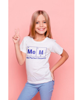 Футболка Young&Free детская белая Mom - "the perfect element"