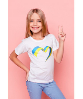 Футболка Young&Free дитяча патріотична біла