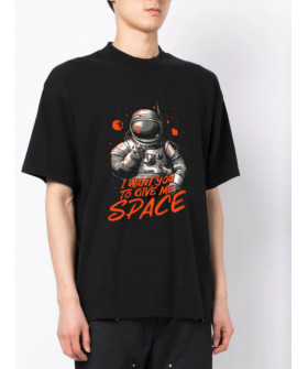 Футболка Trace of Space Oversize мужская черная "I want you to give me space"