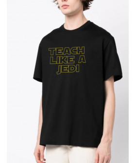 Футболка Trace of Space Oversize мужская черная "Teach like a jedi"
