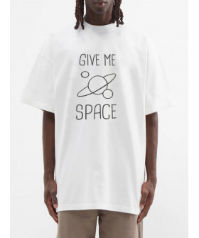 Футболка Trace of Space Oversize мужская белая "Give me space"