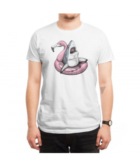 Футболка WhyNotPrint мужская белая "Акула"