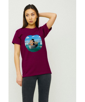 Boyfriend T-shirt / air print /