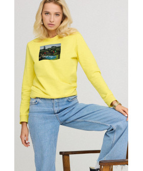 Women's sweatshirt with a print basic /no flis/ 