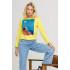Women's sweatshirt with a print basic /no flis/