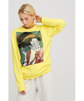Women's sweatshirt with oversized print /no flis/ 