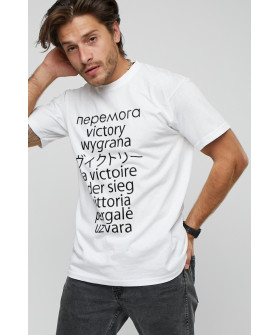 Men's T-shirt with print white YAPPI