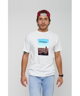 Men's T-shirt with print white YAPPI