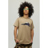 Men's khaki T-shirt with YAPPI print