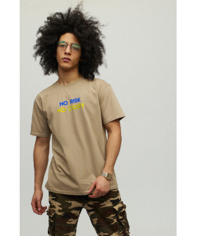 Men's khaki T-shirt with YAPPI print