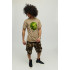 Men's khaki T-shirt with YAPPI print
