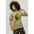 Men's khaki T-shirt with YAPPI print