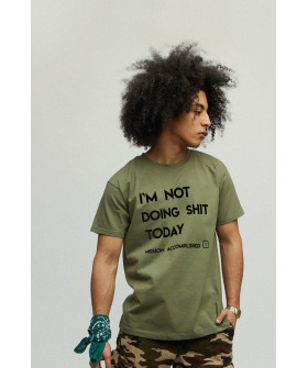 Футболка YAPPI мужская хаки зеленый "I`m not doing shit today"
