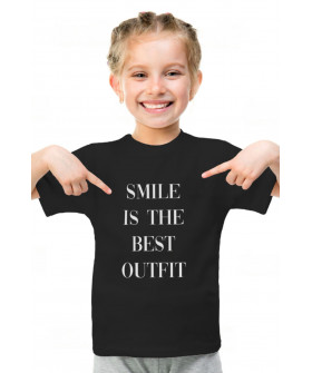 Футболка YAPPI детская черная "Smile is the best outfit"