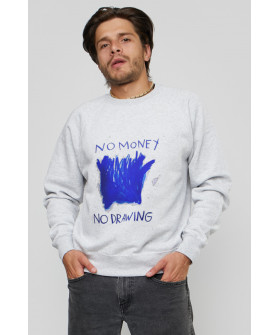 Свитшот YAPPI мужской серый "No money no drawing"