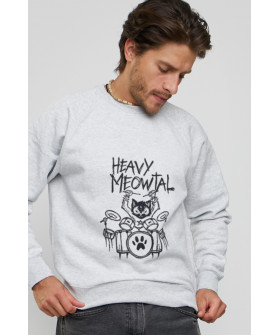 Свитшот YAPPI мужской серый "Heavy Meowtal"