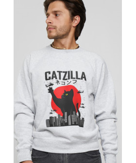 Свитшот YAPPI мужской серый "Catzilla"