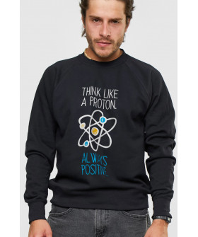 Світшот YAPPI чоловічий  чорний "Think like a proton. Always positive"
