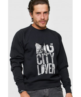 Свитшот YAPPI мужской черный "Big city lover"