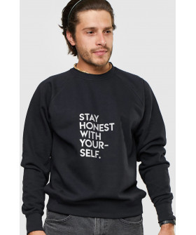 Свитшот YAPPI мужской черный "Stay honest with yourself"