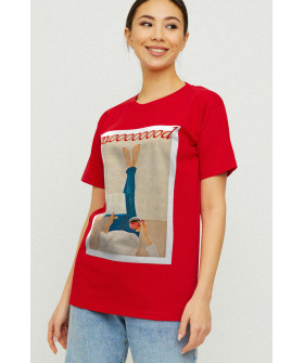 Boyfriend T-shirt / air print /