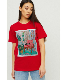 Boyfriend T-shirt / air print /
