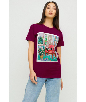 Boyfriend T-shirt / air print /