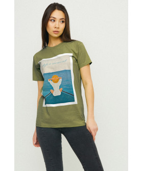 Boyfriend T-shirt / air print /