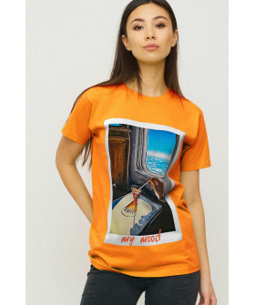 Boyfriend T-shirt / air print /