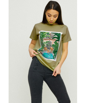 Boyfriend T-shirt / air print /