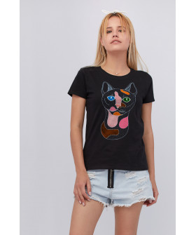 Basic T-shirt / breathable print /