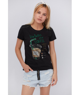 Basic T-shirt / breathable print /