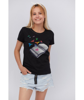 Basic T-shirt / breathable print /