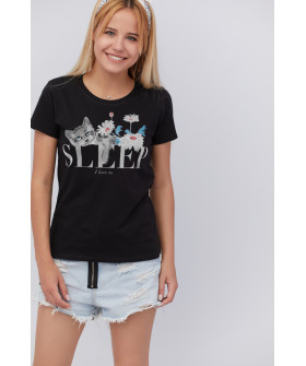 Basic T-shirt / breathable print /